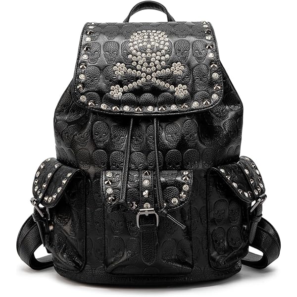 Amazon.com: SandraWang ‌Gothic Skull Studded Backpack for Women